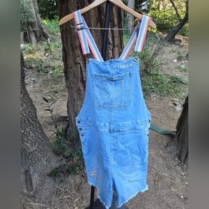 Blu Moody Target Rainbow Pride Queen Overalls Size XL